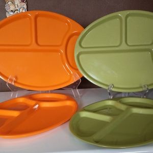 Vintage Oval Divided Trays Set of 4